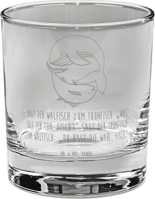 Produktbild von Mr. & Mrs. Panda Glas Walfisch Thunfisch - Transparent - Geschenk, Ballonglas, Tunfisch, Gute Laune, Trinkglas, Wahl, Cocktailglas, Flachwitz, Spruch Des Tages, Witz, Wal