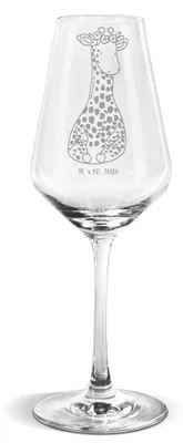 Produktbild von Mr. & Mrs. Panda Weinglas Giraffe Blumenkranz - Transparent - Geschenk, wein glas, Afrika, Abenteurer, Selbstliebe, Weißwein, Weißweinkelch, Freundin, Für
