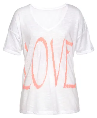 Produktbild von VIVANCE V-Shirt weiß-neonorange Größe 52/54
