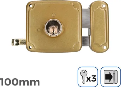 Obrázek produktu pro Pravý zámek 100 mm 3 klíče v balení