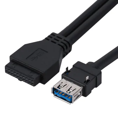Imagen del producto de Cable USB 3.0, cable con conector USB, cable de panel USB 3.0, cable USB 3.0 para placa base, cable para montaje en panel