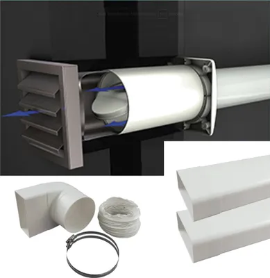 Produktbild von Abluftset AEROBOY 125er System Edelstahlgitter-Lamellen programmierbar