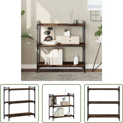 Produktbild von The Living Store Bücherregal 3 Böden Räuchereiche 80x30x86 cm Holzwerkstoff