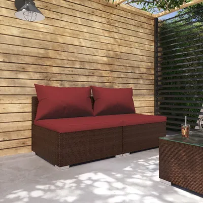 Produktbild von "Rabatt" 2-tlg. Garten-Lounge-Set - Wetterfestes Sitzgruppe - für 1 Personen - mit Kissen Poly Rattan Braun - Lounge-Dining set CC3646