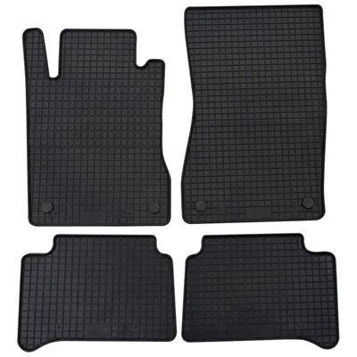 Produktbild von für Mercedes E-Klasse ab 03/2002-02/2009 Passform PETEX Gummimatten 4-teilig schwarz Allwettermatten Gummifußmatten