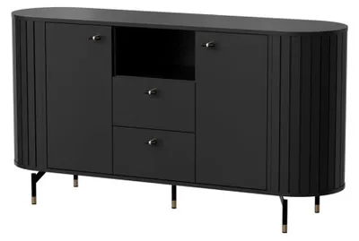 Produktbild von Selsey Zante - Sideboard 2-türig mit 2 Schubladen, schwarz, 150 cm