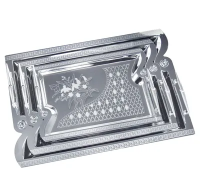 Immagine prodotto di Kinghoff set di 3 vassoi da portata in acciaio KH4743