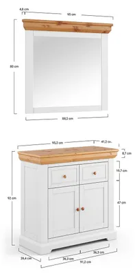Produktbild von Garderoben-Set Marone Elite Garderobe Massivholz geölt Ausführung wählbar