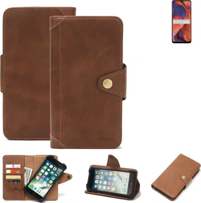 Produktbild von K-S-Trade Handyhülle für Nokia 3.4 Schutz Hülle Walletcase Bookstyle Tasche Case Handytasche Wallet Flipcase Cover PolyurethanBraun (1x)