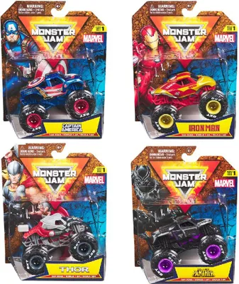Produktbild von Monster Jam - Original Monster Truck im Marvel Superhelden-Design, Monstertruck, 3 Jahr(e), Metall, Kunststoff, Mehrfarbig