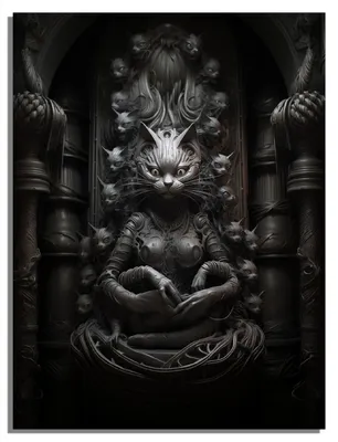 Produktbild von Wallario Magnet für Kühlschrank / Geschirrspüler, magnetisch haftende Folie - 60 x 80 cm, Motiv: Katzen-Göttin