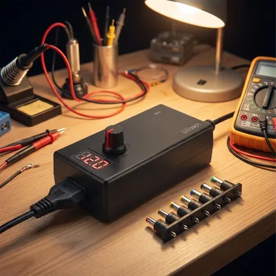 Produktbild von Universal Netzteil 36W, 5-24V - AC/DC Schaltnetzteil mit 7 Adaptern für Router, LED-Strips, Monitore, Kameras & mehr - Flexibles Ersatznetzteil, 3A