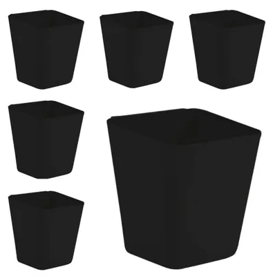 6er Set hängende Becherhalter aus Kunststoff, schwarz, 4,6 x 4 x 5 Zoll
