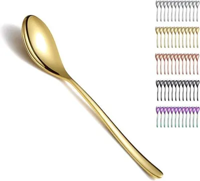 Immagine prodotto di Set di cucchiai in acciaio inossidabile, 12 pezzi, 19 cm, rivestimento in titanio