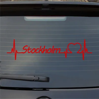 Produktbild von Heckscheibenaufkleber Stockholm Herzschlag Puls Stadt Liebe 55x13 cm Rot Auto Aufkleber Sticker