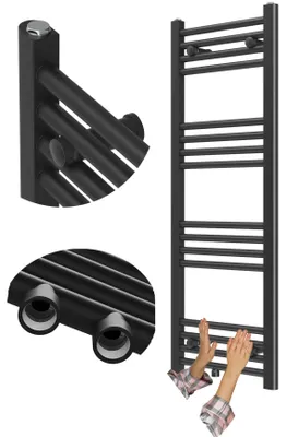 Zdjęcie produktu dla Granitan - Grzejnik łazienkowy - Grzejnik drabinkowy 110x50 cm - Kaloryfer czarny - 437 W - RAVEN
