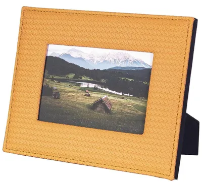 Immagine prodotto di Cornice per foto in pelle, dimensioni 10,2 x 15,2 cm, colore arancione