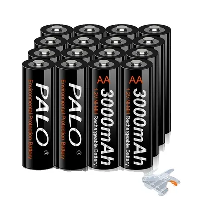 Obrázok produktu pre Nabíjacie batérie AA, 100% originálne, kapacita 3000 mAh, prednabité, 1,2 V, 16 batérií AA