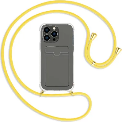 Produktbild von Handykette Backcover-Schutzhülle mit Band (Metall goldfarben) für Apple iPhone 14 Pro Max (6.7'') - gelb