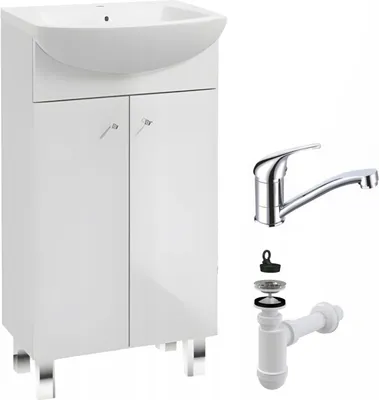 Productafbeelding van Stamar | Badkamerkast met wastafel, 45 cm, wit