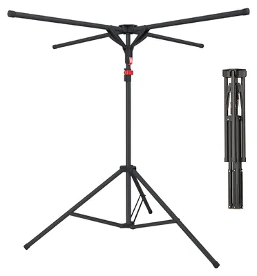 Faltbarer Wäscheständer, höhenverstellbar, bis 15 kg, schwarz