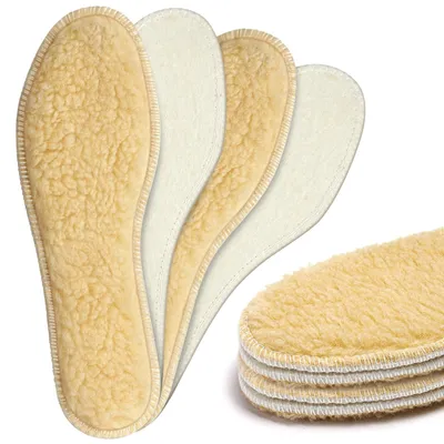 Productafbeelding van Inlegzolen winter lamsvacht - 2 paar - Wol - Antislip - Maat 40