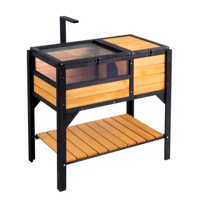 Immagine prodotto di VEVOR habitat per tartarughe, casa per tartarughe in legno per interni ed esterni, recinto per tartarughe con supporto luminoso, recinto per rettili, gabbia per animali di piccole dimensioni con gambe per geco, lucertola, serpente