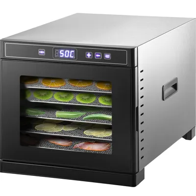 Produktbild von VEVOR Dörrautomat, 6 Tabletts Dehydrator Edelstahl 32 x 34 x 45 cm Dörrautomat Ofen 600 W Dörrgerät, 0-48 Stunden Trocknungszeit Lebensmittel Dehydrator Maschine 13,35 kg Gefriertrockner Frucht, Obst