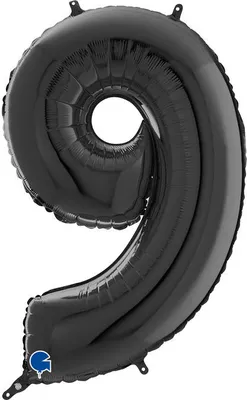 Produktbild von Folienballon Nummer 9 Schwarz, 66 cm Grabo