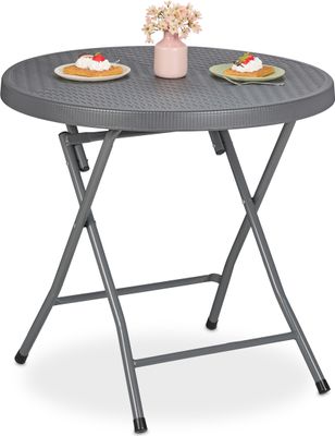 relaxdays Klappbarer Gartentisch in Rattanoptik