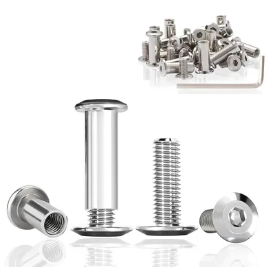 Imagen del producto de Juego de tornillos para ensamblaje de muebles, de 21 piezas, con tornillos de M4 x 10 mm y M4 x 6 mm