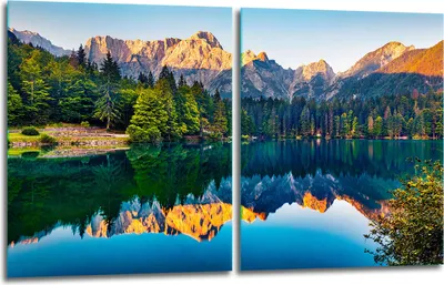 Produktbild von Herdabdeckplatten 2x40x52 Glaskeramikfeld 2-Teilig Glas Spritzschutz Landschaft