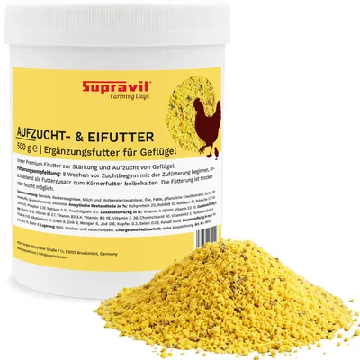 Produktbild von Supravit Aufzucht- & Eifutter für Hühner 500g | natürliches Hühnerfutter | Ergänzungsfutter Kükenfutter | Geflügelfutter mit hohem Proteingehalt