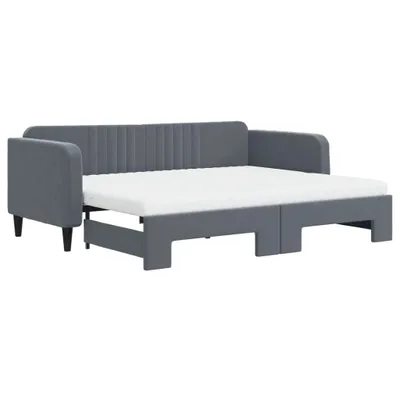 Produktbild von "SALE 2026"Tagesbett - Einzelbett/Jugendbett mit Lattenrost - Ausziehbar mit Matratzen Dunkelgrau 90x200cm Samt - Klassische Betten DEMöbel362501