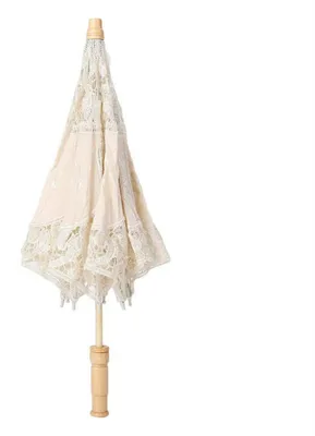 Image de Parapluie en dentelle, fait à la main, motif floral, idéal pour un mariage, pour la mariée