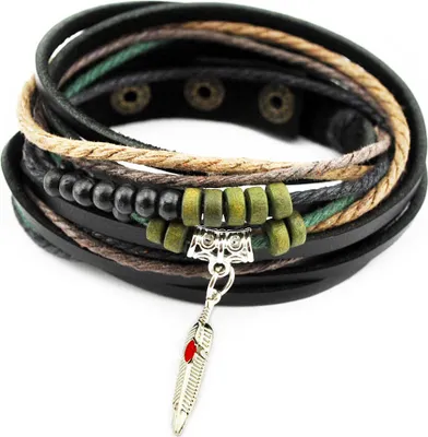 Produktbild von axy Echtlederarmband Lederarmband Wickelarmband Armband für Herren Damen Männer Armschmuck