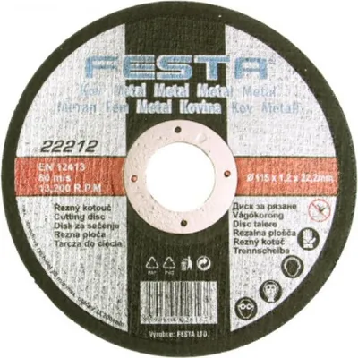 Obrázok produktu pre FESTA rezné nástroje na kov a nehrdzavejúcu oceľ 125x1,6x22,2 - balenie po 1 ks