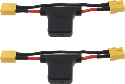 Produktbild von XT60 Stecker auf Buchse 30A Verlängerungskabel mit Sicherung | Silikondraht 12AWG beständig | Ideal für Elektrofahrräder, RC-Drohnen, gelb, Silikon