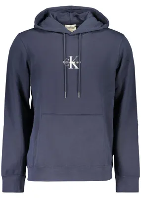 Produktbild von Herren-Sweatshirt Blau: Klassischer Kapuzenpullover mit Logo-Druck