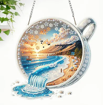 Diamond Painting Ornament, Landschaft, 19,5x18,82 cm, DIY-Set
