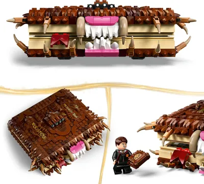 Produktbild von LEGO Harry Potter Beißendes Monsterbuch der Monster – Interaktives Spielzeug mit Rückziehmotor und beißendem Mund – mit Neville Longbottom Mini-Figur – Geschenk für Kinder ab 9 Jahren und Harry Potter Fans – 76449