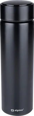 Image de alpina Thermos numérique - Bouteille isolante 480 ML - pour boissons froides et chaudes - Affichage numérique de la température - Filtre SUS304 inclus - Couvercle anti-fuite - Noir - Acier inoxydable