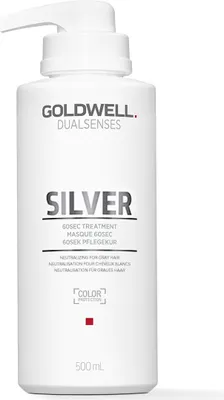 Obrázok produktu pre Goldwell Dualsenses Silver 60sec Treatment vyživujúca maska ​​s farebnými pigmentmi pre platinovo blond a šedivé vlasy 500 ml