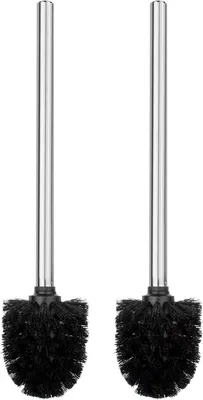 Produktbild von Klobürste mit Edelstahlgriff 35,5 cm, Toilettenbürste für Bürstenhalter mit 7,5 cm, Edelstahl 18/10 glänzend, schwarz