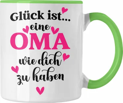 Produktbild von Trendation - Oma Tasse mit Spruch Geschenk von Enkel für Beste Oma Muttertag Geburtstagsgeschenk (Grün)