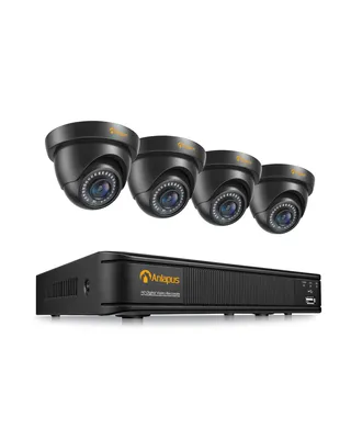 Produktbild von Anlapus 1080P HD Videoüberwachung System 8CH H.265+ 1080P DVR Recorder mit 4X 2MP Außen Dome Kamera Set 500GB Festplatte, 24M IR Nachtsicht