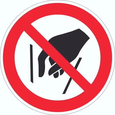 Produktbild von Hineinfassen verboten Symbol Aufkleber Kreis Ø500mm