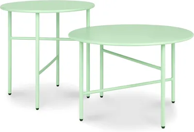 Produktbild von Bomoe 2er Set Beistelltisch Outdoor Ø 44x46cm + Ø 53x36cm, Mint