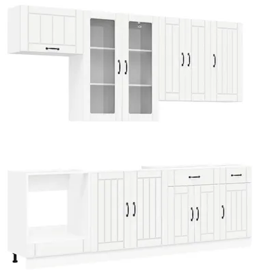 Productafbeelding van Keukenblok LUCCA 8 pcs Wit Bewerkt hout