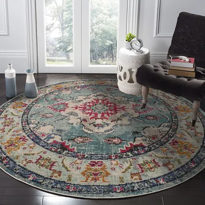 Image de Conceptum Hypnose, Woopamuk495, tapis (150 x 150), 70 % COTON / 30 % POLYESTER, turquoise, 150 x 150 cm